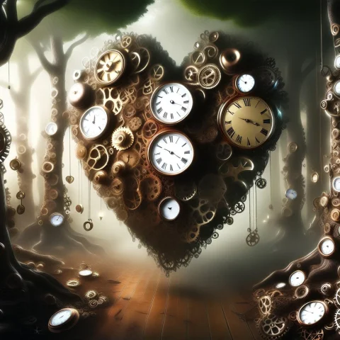 A Gigantic Ancient Tree Transformed Into A Fantastical Victo... — SDXL AI Prompt: A gigantic ancient tree transformed into a fantastical Victorian steampunk clock...
