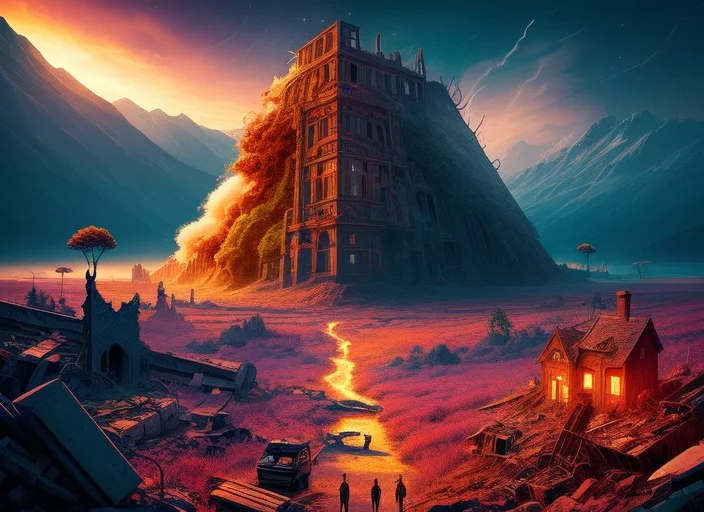 Landscape, Fallen City, End Of The World, By Andreas Franke,...