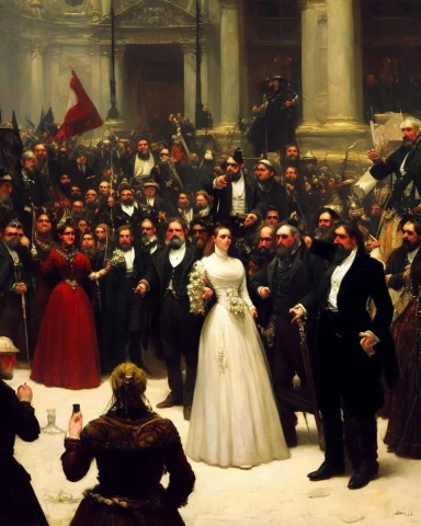 Party For The Illuminati By Laxpeintv2, Men And Women In 188... — Stable Diffusion AI Prompt: party for the illuminati by laxpeintV2, men and women in 1880 attending a formal...