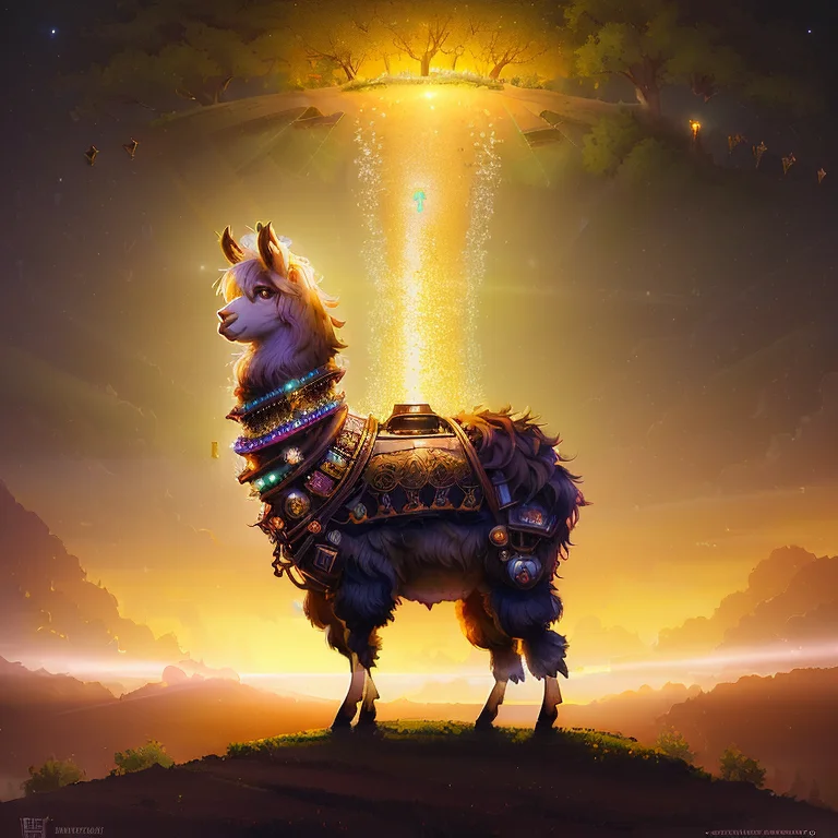 Full Body, Very Cute Little Llama, Full Shot Body Photo Of T...