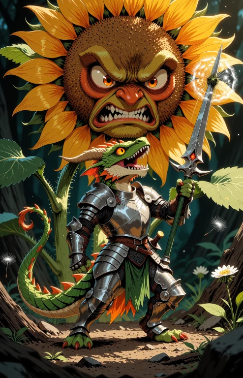 A Pocket-sized Dragon Knight Wearing Fitted Armor Made From...