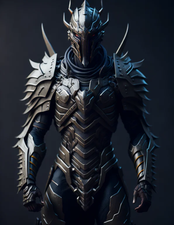 From Front, Warrior, Fully Armored, Alien, Full Body Portrai...