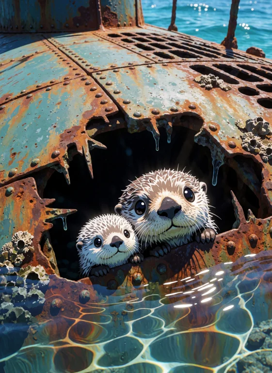 A Heart-melting Chibi-style Close-up Illustration Focused On...