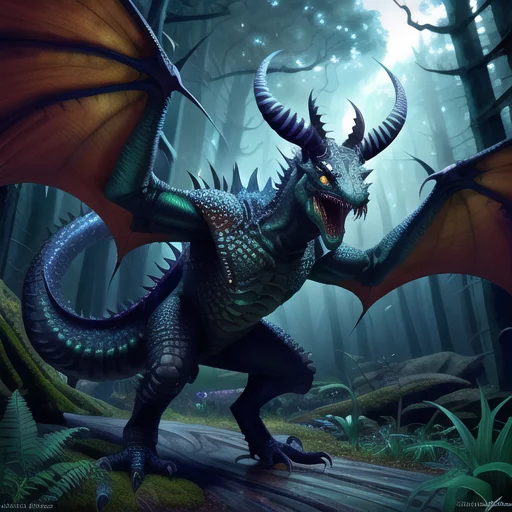Monster, Horns, Silavra Art Style, Teeth Reptile, Dragon Hal...