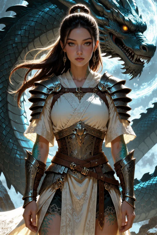 An Illustration Of A Young Dragon-blooded Warrior Woman With...