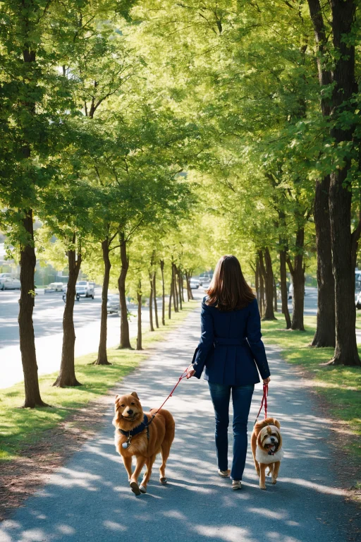 Photo Of A Person Walking Her Dog