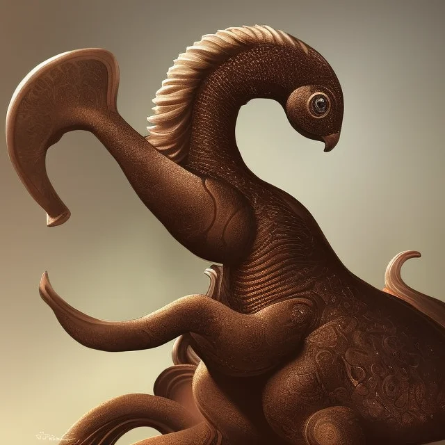 Extraterrestrial Alien Seahorse, Rooster Crest, Fantasy Illu...