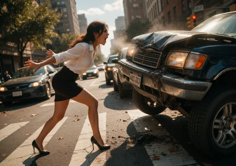 Backstory Penelope Was Legally Crossing The Street At The Cr... — Stable Diffusion AI Prompt: Backstory: Penelope was legally crossing the street at the crosswalk and one of...