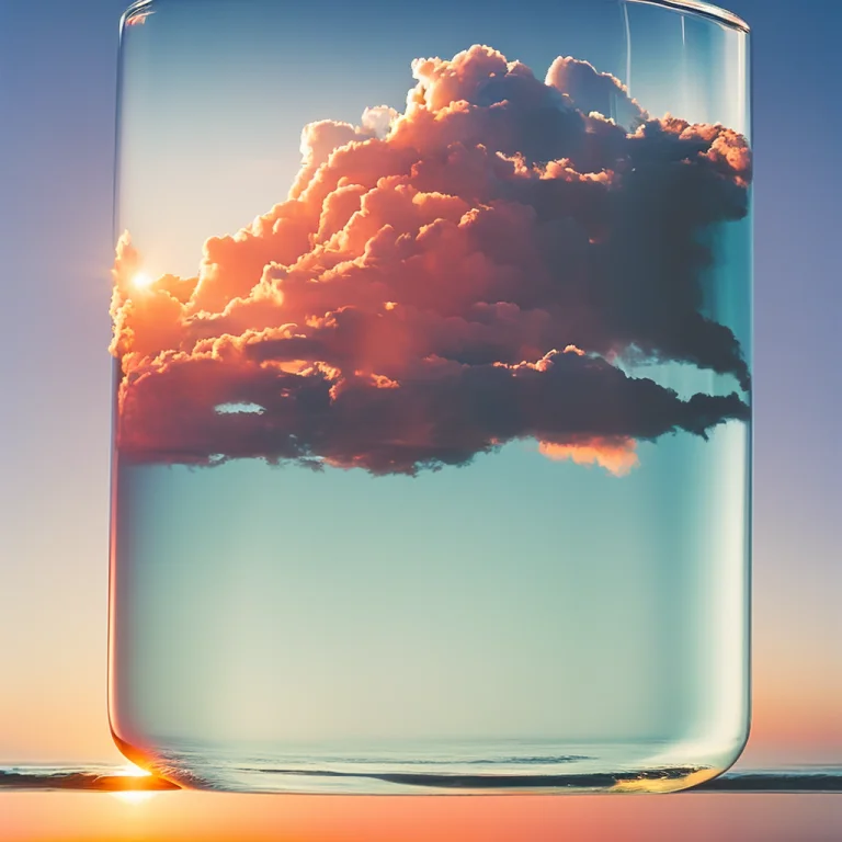 A Beautiful Dblx World Inside A Glass Burningcube, Golden Ho...
