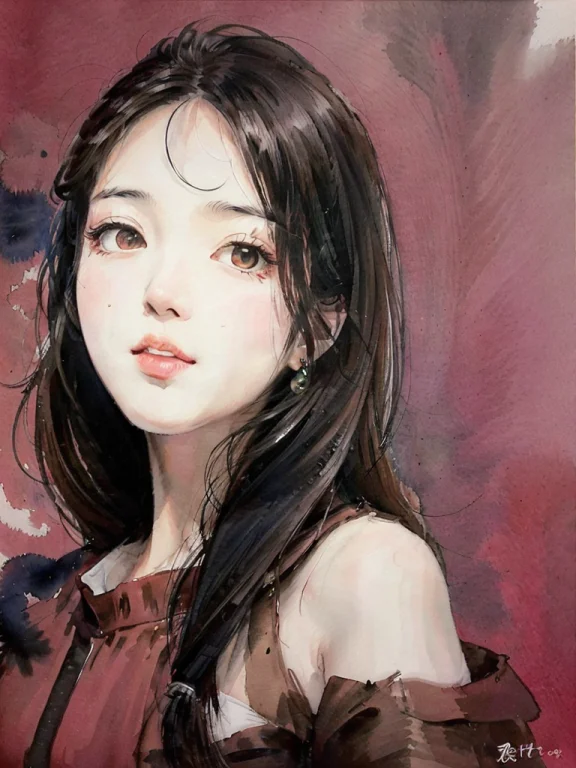Anime,watercolor,chinese,paintings,artstyle,white Background...