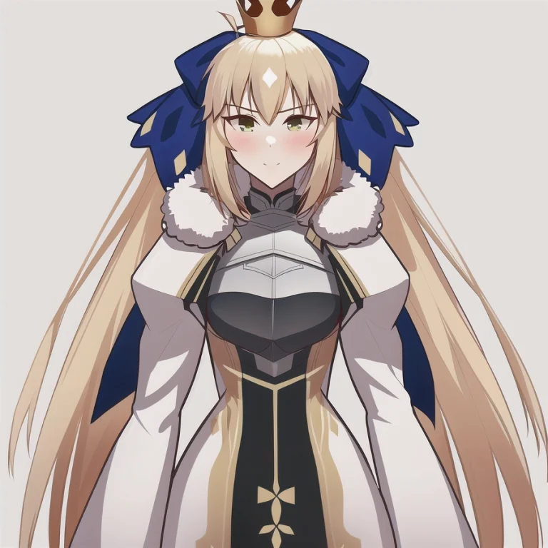 Loracastoriav40.7, 1girl, Solo, Ahoge, Blondehair, Blueribbo...