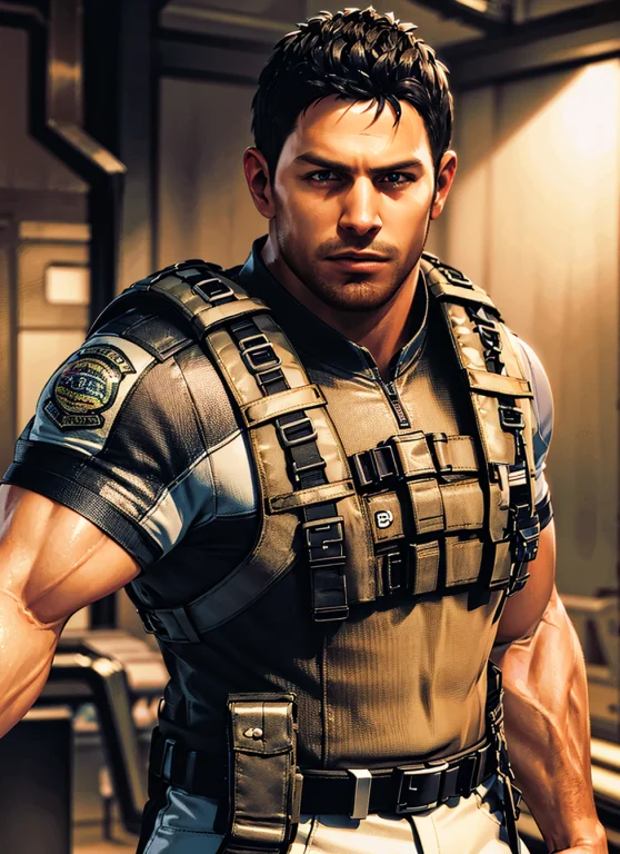 1boy, Cowboy Shot Of Re5dfield, Military Uniform, Bulletproo...