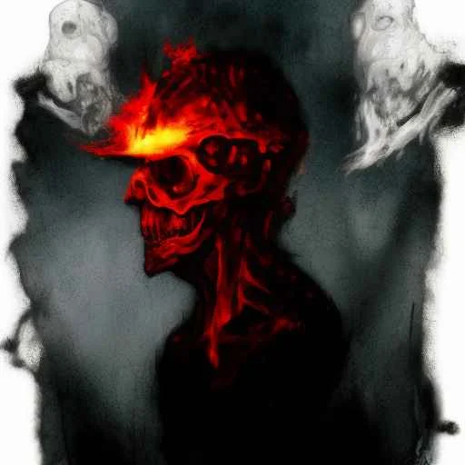 34 View Of Superugly1t Face, Burning Fire In Background0.5,...