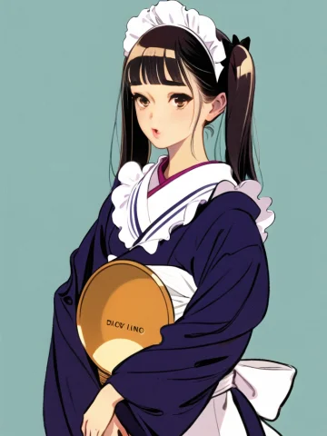 1girl, Wa Maid, Solo, Maid Headdress, Japanese Clothes, Apro... — Stable Diffusion AI Prompt: 1girl, wa maid, solo, maid headdress, japanese clothes, apron, long hair, kimono...
