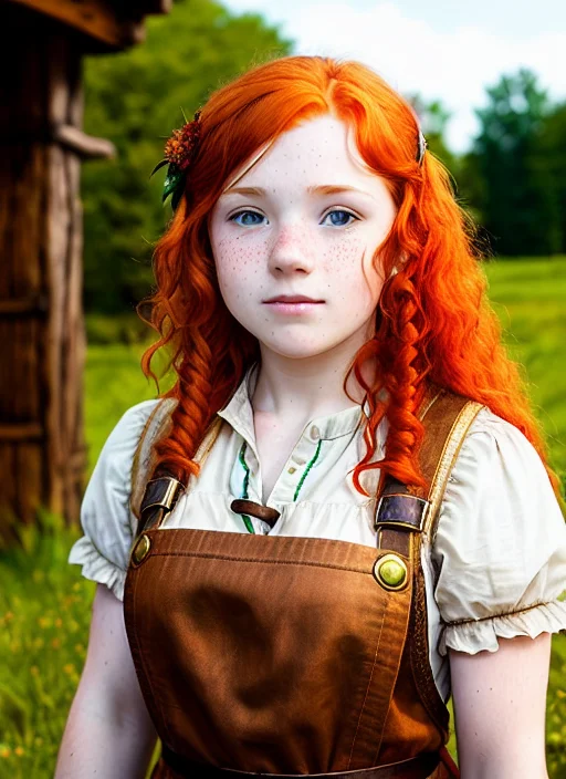 Ultra Realistic Photo, Portrait Of 18 Years Old Redhead Half...