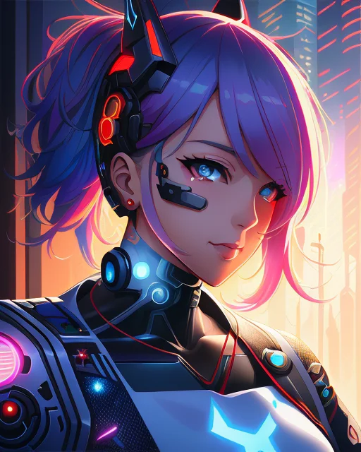 Cyberpunk, Honkai Impact, Masterpiece, Cinematic Light, Stun...