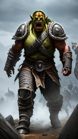 Award Winning Photo, 8k, Soft Lighting, Am Orc Warrior, Gree... — Stable Diffusion AI Prompt: award winning photo, 8k, soft lighting, am (orc) warrior, greenskin, (screaming...