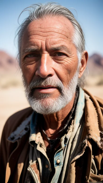 Raw Photo, Post-apocalyptic, Close-up Portrait Photo Of An O...