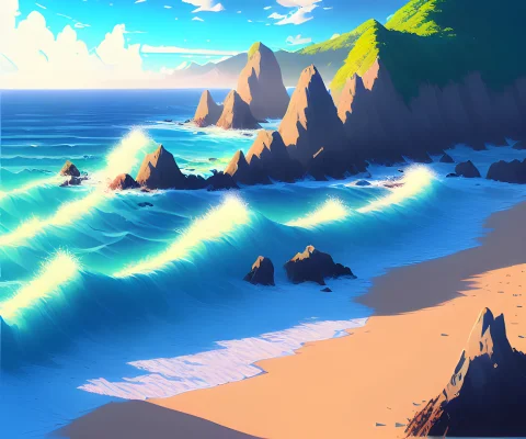 Hestyle Beach View, Sunlight, Beautiful View Of Beach — Stable Diffusion AI Prompt: hestyle beach view, sunlight, beautiful view of beach