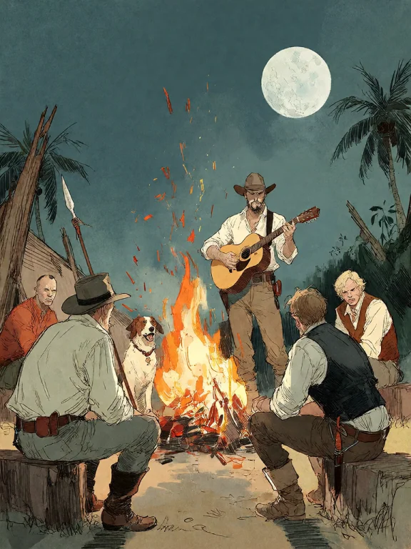 Bradhamel Art Style, Illustration Of A Group Of Rugged Adven...