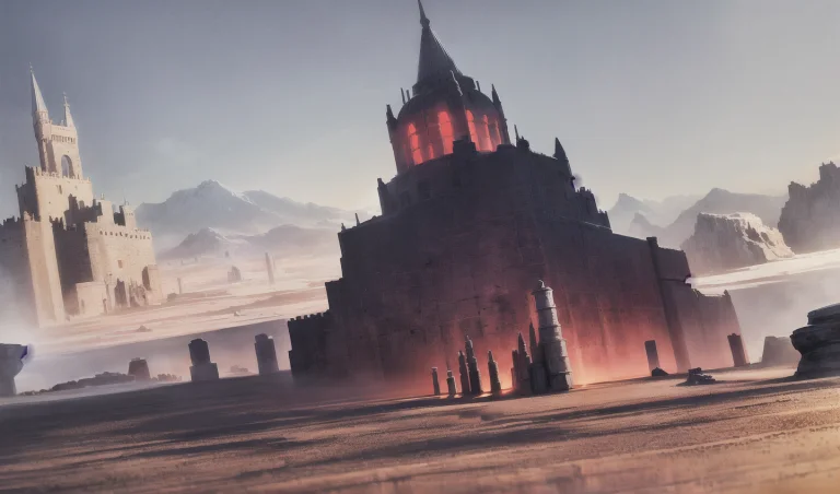 Masterpiece, Illustration, Massive Giant Military Babel Fort...