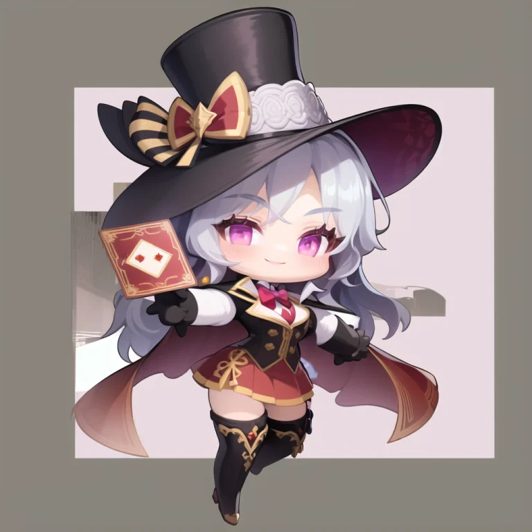 Loragtchibi-0000191, Hat, Cane, Long Hair, Cape, Top Hat, Ca...