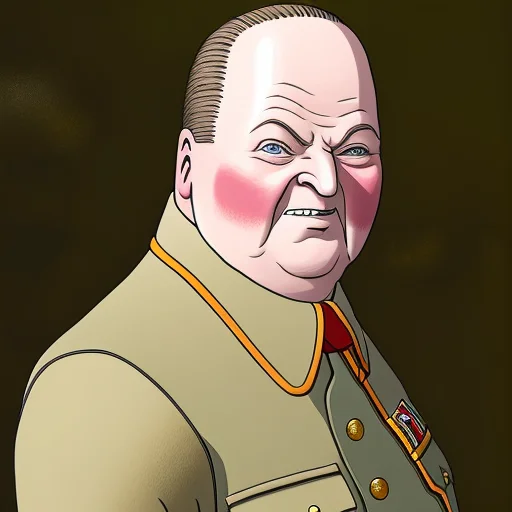 Shkya, Portrait A Nazi Hitler Ww2, In The Style Of Studio Gh...