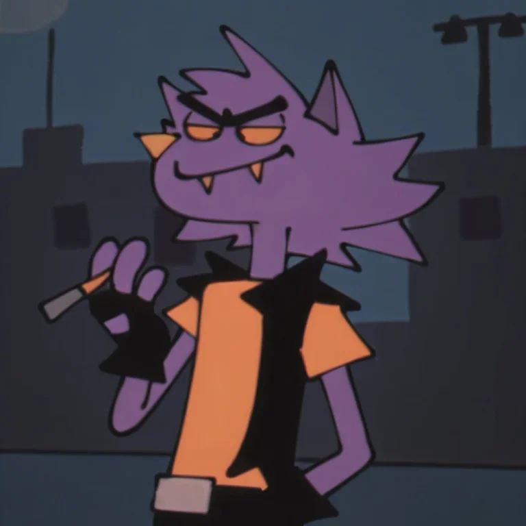 Roxstca, Furry, Animal Ears, Purple Fur, Yellow Sclera, Oran...