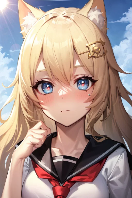 Skistyle, 1girl, Solo, Animal Ears, Blonde Hair, Blue Eyes,...