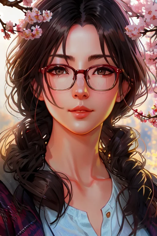 Half Body Portrait Of Juliachang With Glasses, Nature, Sunli...
