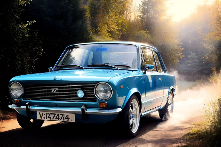 Realistic Photo A Bright Blue Coupe Vaz2101, By Jeremy Lipki...