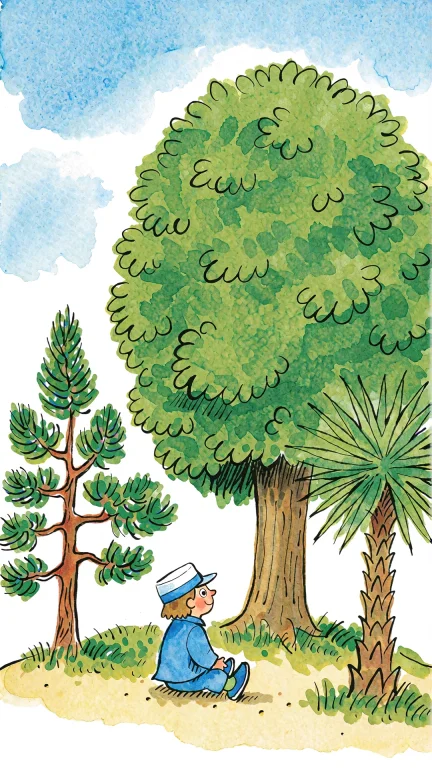 A Small Island With A Person In A Blue Uniform And Hat Sitti...