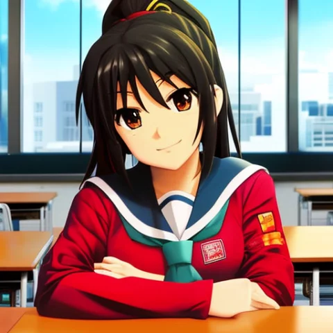 Masterpiece, Best Quality, A Teenage Girl Wearing A School U... — Stable Diffusion AI Prompt: masterpiece, best quality, A teenage girl wearing a school uniform, smile, in th...