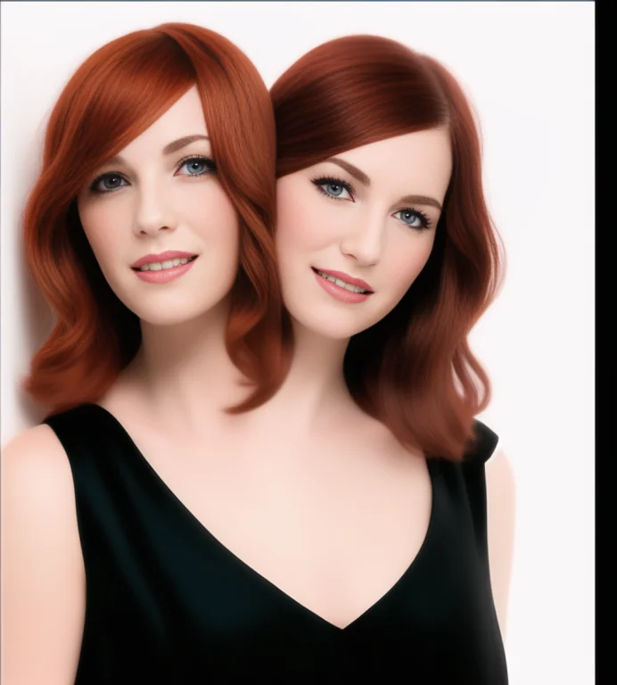Photo Of 2heads, Woman, Close Up, White Skin, Red Hair, Blac...
