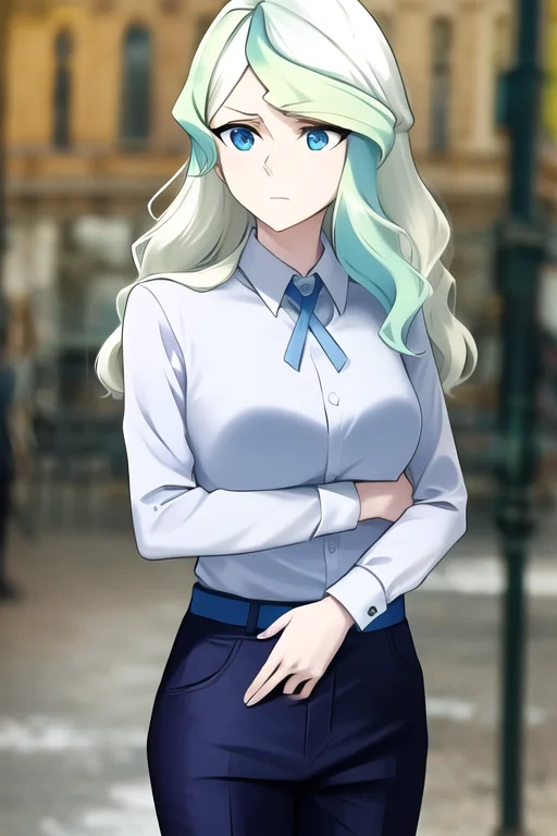 Diana Cavendish, White Shirt, Blue Pants, Anime Style, Maste...