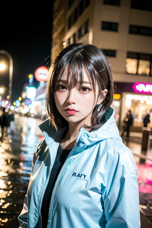Bangs, Soft Lights,hair Accessories, City, Night, Raincoat,...