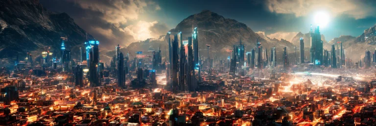 A Render Of Sci-fi City Planet. Ultra Detailed, Ultra Realis...