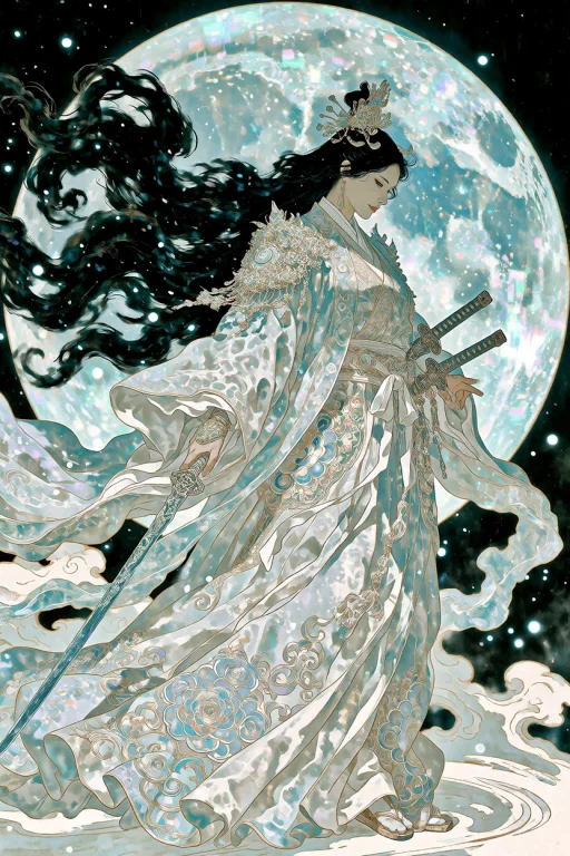 Adult Fantasy Wuxia Woman With An Ethereal Statuesque Silhou...