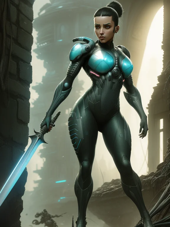 Art By Eddie Mendoza1.1, A Female Nano Soldier, Sharper Deta...