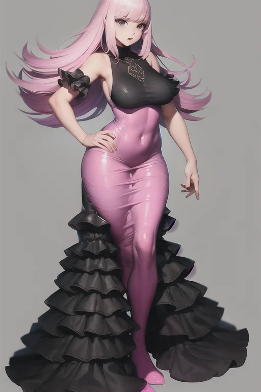 Hypernetrandy1 Woman, Long Dress, Dress With Many Frill, Pin...