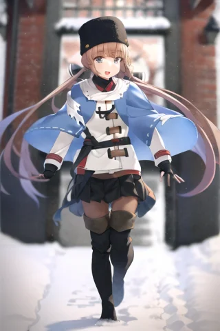 Absurdres, 1girl, Loratashkent1, Blue Shawl, Torn Scarf, Win... — Stable Diffusion AI Prompt: absurdres, 1girl, , blue shawl, torn scarf, winter, full body