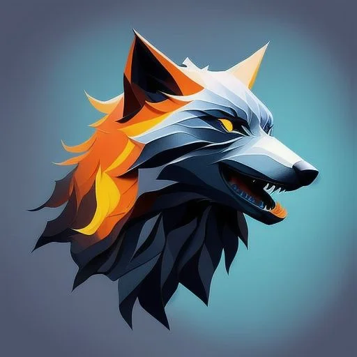 A Learnedembeds-step-20001.0, Logo Wolf Face, Blue Fire From...