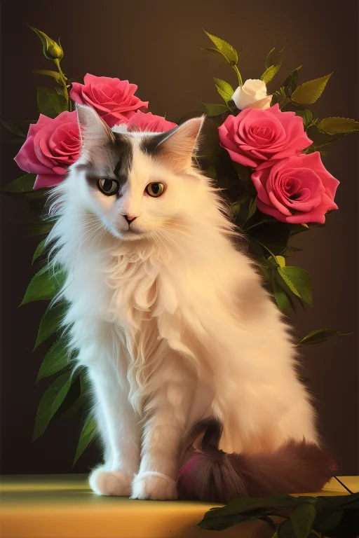 Portrait Of Mloctst Surrounded By Roses, Dramatic Lighting,...