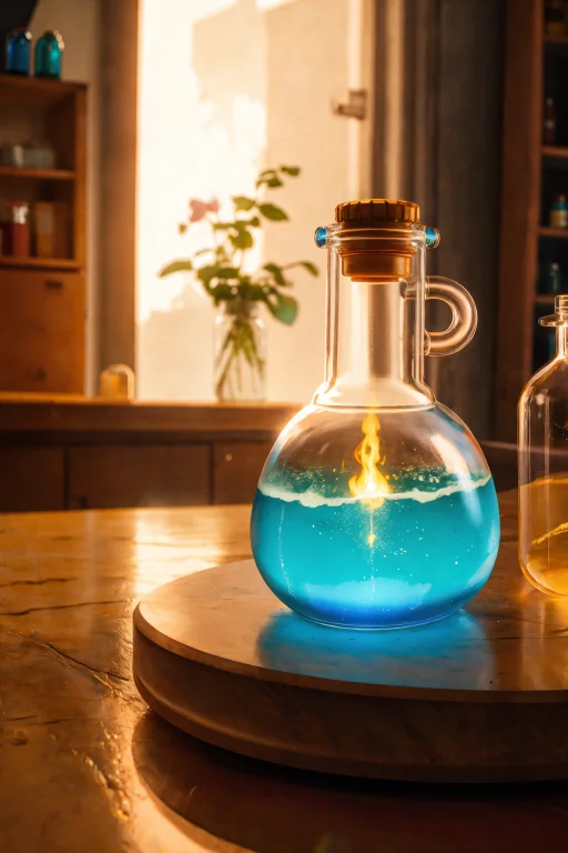 A Potion Bottle Filled With Earth Wind And Fire Elements, Ma...