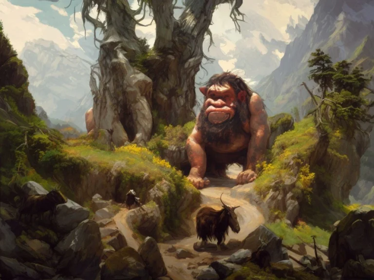 Fantasy Mountain Troll By Laxpeintv2, Mythical Massive Giant...