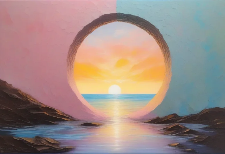 A Portal Of Light Torn Between Two Worlds, Impasto Texture,...