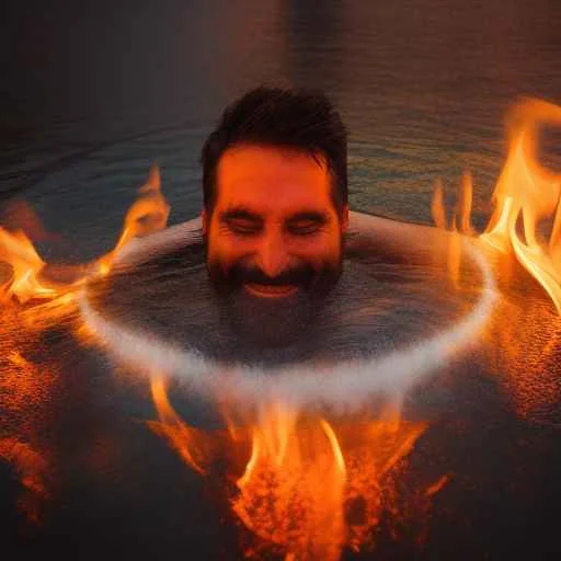 Happy Man Burning In Water , Bitugly Looking