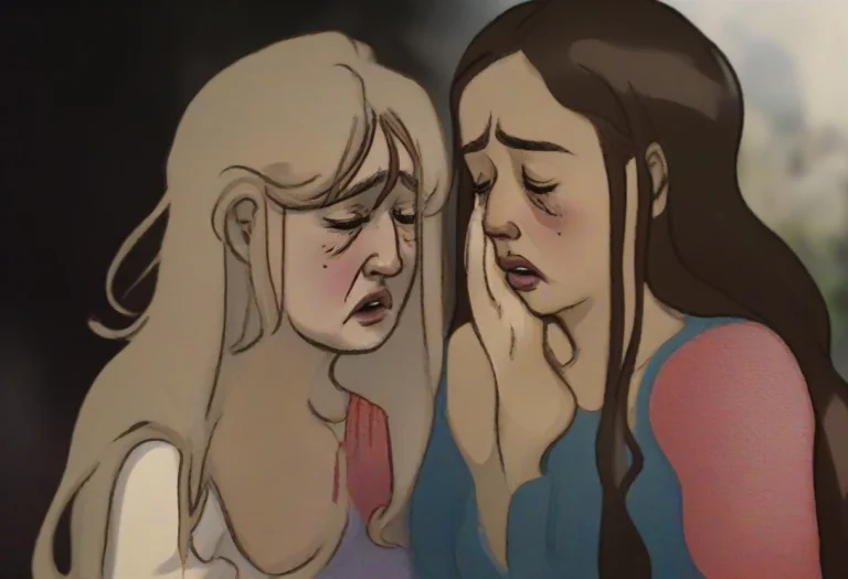 Sad Woman Crying And Looking At Her Girlfriend