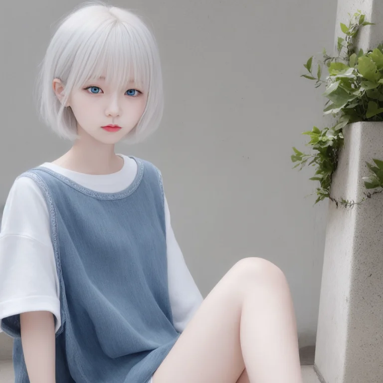 Loraxingtong2d1, Xingtong, 1girl, Blue Eyes, White Hair, Oka...