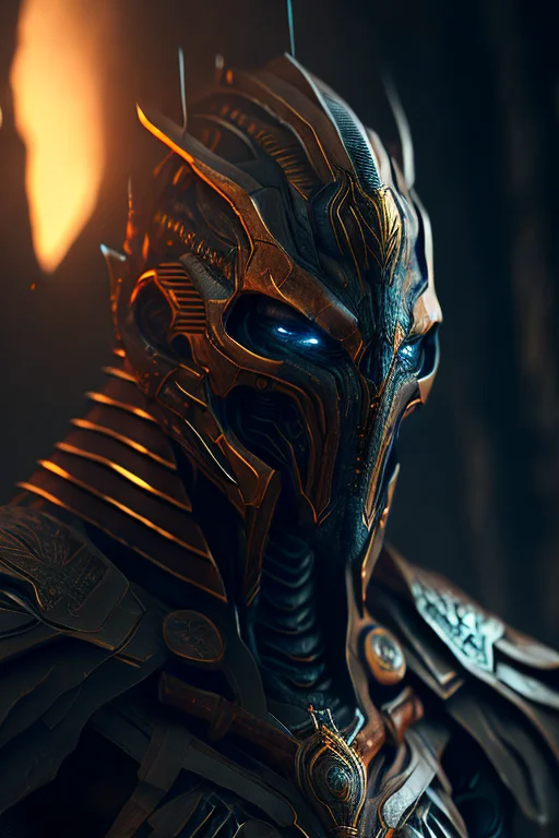 The Ancient Alien Warrior, Dark Horror Futurism, Cinematic,...